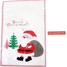 黃氏便當 聖誕快樂聖誕老人塑膠袋 30入 + 紅色飾帶 朋友呀 以後也要好好相處喔 貼紙 30入, 1套