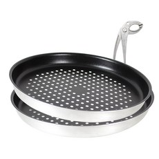 HARTMANN 圓形瀝油烤盤 2入+多功能料理鉗, 28厘米, 1套