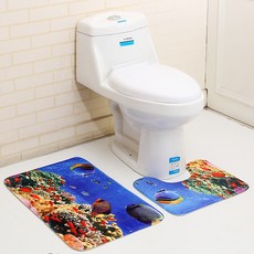 DM 알럽홈 욕실매트 세트 매트 75 x 45 cm + 매트 37.5 x 45 cm, 물고기, 1세트