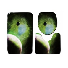 DM I Love Home 太空浴室馬桶墊3件組, 綠色, 1套