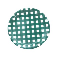 派對 Pia 一次性盤子格子綠色 23 厘米, 6件, 3個
