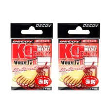 DECOY KG Hook WORM17R Offset Hook Red 7p, 2件