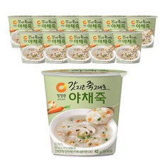 청정원 갓지은죽 야채죽, 42g, 12개입