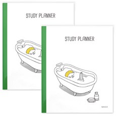 투영디자인 도치 스터디플래너 2p 세트, 그린