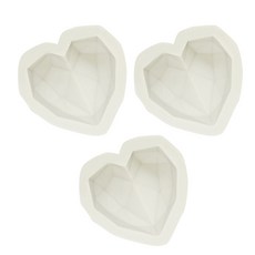 1格多邊心形矽膠模具 3入, 混色