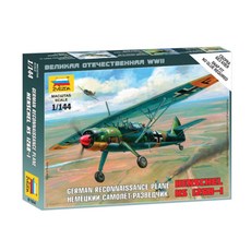 즈베즈다 1:144 Henschel HS-126 German Reconnaissance Plane WWII 프라모델, 1개