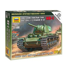 즈베즈다 1:100 Soviet Heavy Tank mod. 1941 With F-32 Gun 프라모델, 1개