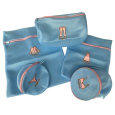 Furnic 可愛洗衣網5件組 藍色, 1套