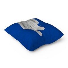 VIZUAL FACTORY 印花方形靠墊, 藍色