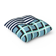 VIZUAL FACTORY 格紋條紋圖案方形靠墊, 混色