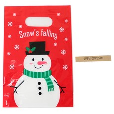 황씨네도시락 크리스마스 스노우맨 쿠키 비닐백 50p + 크라띠지 선생님 감사합니다 스티커 50p, 1세트