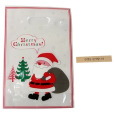 황씨네도시락 크리스마스 해피산타 쿠키 비닐백 30p + 크라띠지 선생님 감사합니다 스티커 30p, 1세트