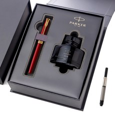 PARKER Sonnet鋼筆+補充墨水禮盒組, F, 濃郁紅 GT
