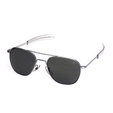 아메리칸 옵티컬 US 조종사 선글라스 일자형 OP57M-BA, Matte Chrome(은색 무광), 1개