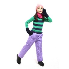 童款素色鋪棉長褲