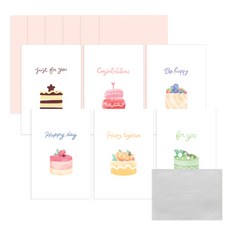 왈가닥스 엽서 + 봉투 6종 세트, 스위트, 1세트