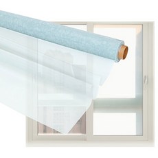 Haedam 無黏性簡易DIY四季窗戶隔熱貼紙+刮板, 半透明白色