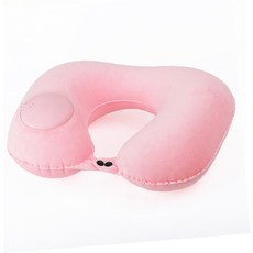 디엠코퍼레이션 알럽홈 휴대용 에어목베개, 그린핑크
