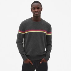 갭 남성용 울 스키 스트라이프 크루넥 스웨터