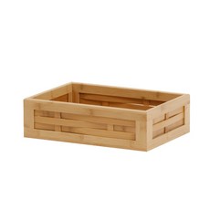 HouseRecipe 竹製收納盒低型 L, 天然, 1個