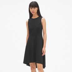 갭 여성용 피트 앤 플레어 슬리브리스 하이 로 드레스