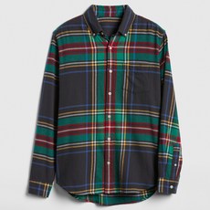 갭 남성용 1 포켓 미드웨이트 플란넬 셔츠