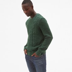 갭 남성용 케이블 니트 크루넥 풀오버 스웨터