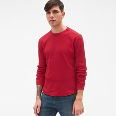 갭 남성용 긴팔 클래식 티셔츠 인 와플 니트