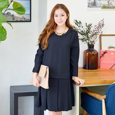 이얀 임산부 단아한 셔링 정장원피스