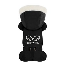 PUPPY ANGEL SignatureTM 翅膀連身寵物狗鋪棉外套 女犬用 PA-OW435, 999 黑色