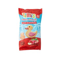 티미 유기농 덕 퍼프 옥수수스낵 사과 앤 딸기, 60g, 1개