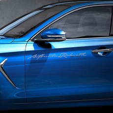 GRIBEN Genesis G70 手寫字體貼花貼紙套組 10332 65cm, 1套, 字體(中灰色), 重點標誌(深灰色)