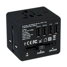 iNTRAVEL USB 4口高速多插頭 NO 1296 黑色, 1個