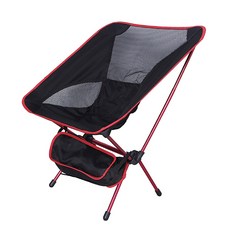 Super Six攜帶式折疊休閒露營高級椅, 紅色的, 1個