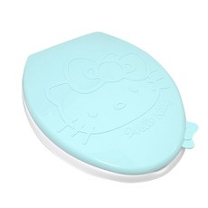 헬로키티 입체라인하드 변기커버, 블루, 1개