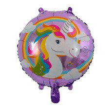 氣球農場 彩虹獨角獸圓形氣球 45 x 50 cm, 紫色, 30入