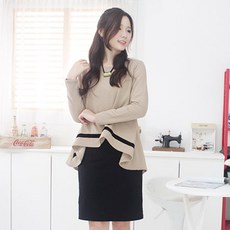 Pangpang Shop T-長拉絨雙包哺乳裙