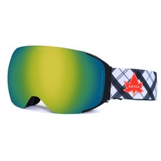 B.U.T.C.A 滑雪護目鏡65g+收納包套組, 鏡片(Green Ionized)/框架(黑色)