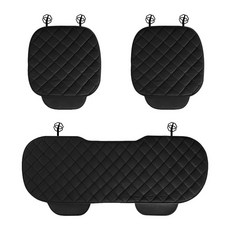 KINTON HeatLock 絎縫冬季車用坐墊 3件組全套, 1套, 黑色