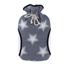 HUGO FROSCH 高級棉質針織冷熱水袋 2L 星星藍白色, 1個