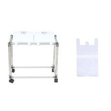 Living Happy迷你旋轉分類回收箱 白色 2格+垃圾袋 100入+分類回收箱專用貼紙, 銀色+白色, 1套