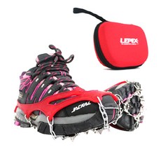 레펙스 스노우 체인 스텐 아이젠 15point + 케이스 세트, 레드