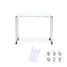 Living Happy分類白色旋轉分類回收箱 4格+垃圾袋 100個+分類回收箱專用貼紙 6張, 框架（銀色）+進氣口（白色）, 1套