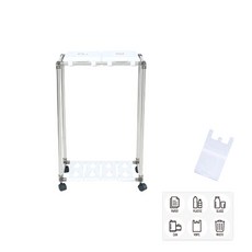 LIVING HAPPY 分類垃圾袋掛架 垃圾蓋 2入+清潔垃圾袋 100入+分類貼紙 6入, 框架（銀色）+進氣口（白色）, 1套