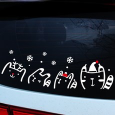 루키마켓 눈꽃펑펑 차량용스티커, 화이트, 1개