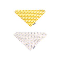bebe chouette 女童圖案印花壓紋超細纖維刷絨3角圍巾 2入