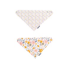 bebe chouette 女童圖案印花壓紋超細纖維刷絨3角圍巾 2入