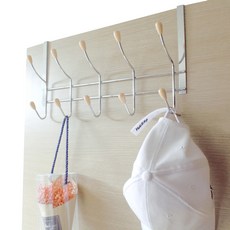 sunwooland 木質球形門後掛勾 10勾, 銀, 1個