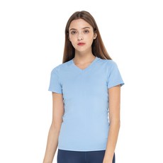 NOKJOK 女款V領瑜伽短袖T恤