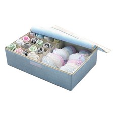 市場人氣17格內衣收納盒 藍色, 1個